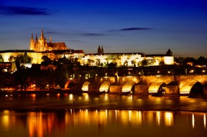 Prague. Charles Bridge at dawn.